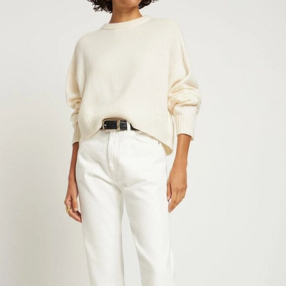 Loulou Studio "Bruzzi" Cream Cashmere & Wool Sweater - Size Medium - Picture 6 of 16